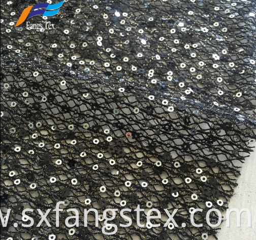 Nylon Polyester French Sequins Net Lace Dress Fabric